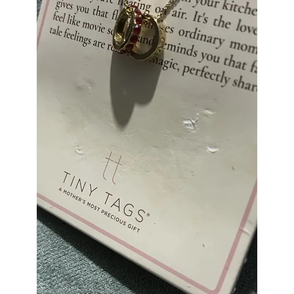 Tiny Tags You + Me Round Charm Pendant Necklace Gold Plated Brass 16+2in Adj - Image 3