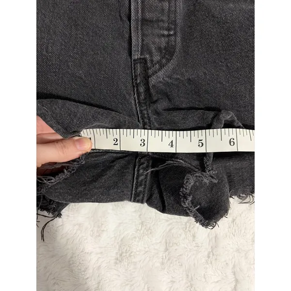 Levi's 501 Black Washed-out Denim Cut-off Button Fly Summer Beach Shorts 28 - Image 8