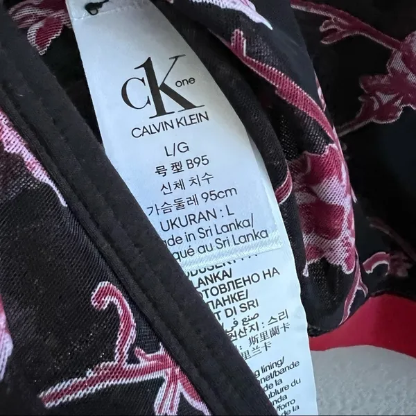 NWT Calvin Klein One Mesh Floral Pull On Bralette Adj Straps Romantic Pink Large - Image 8