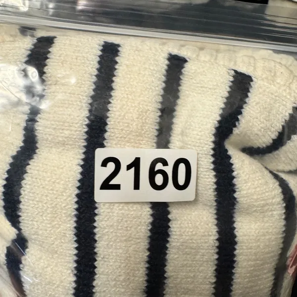 2160 | Old Navy SoSoft Striped Heart Cardigan Sweater White Women Large - Image 7