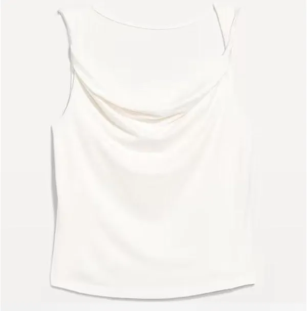 White Cowl Neck Top Size XS - Image 2