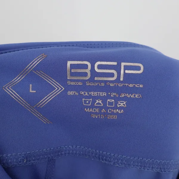 BSP Better Sports Performance Womens Blue Mesh Side Pocket Biker Shorts Size L - Image 2