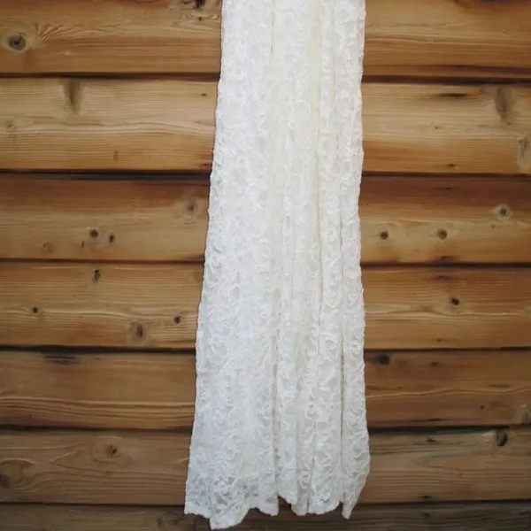 DB Studio Stretch Lace Halter Neck Gown White Size 14 - Image 9