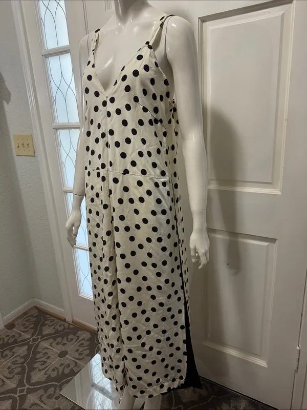 zara cotton polka dot dress limited edition side pocket size medium - Image 8