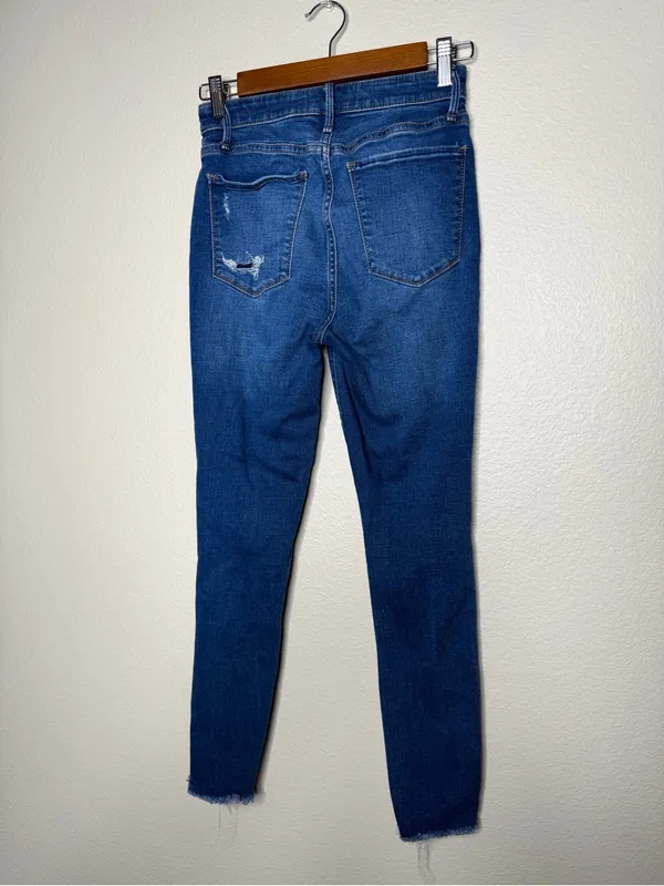 Abercrombie & Fitch Women Curve Love Distressed High-Rise Skinny Ankle Jeans 4 - Image 3