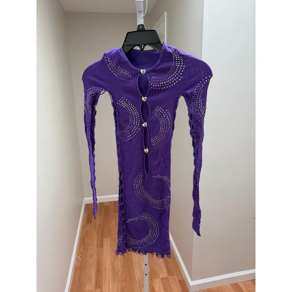 Poster Girl Rhinestoned Miranda Dress Twilight Purple One Size - Image 7