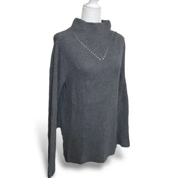 ✨Pact Women's Fisherman Knit Tunic Grey Sz Large Sweater✨ - Image 2