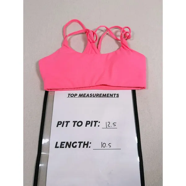 Fabletics 2 pc Workout SET Sports Bra & Biker Shorts XS Hot Pink Gym Athletic - Image 9