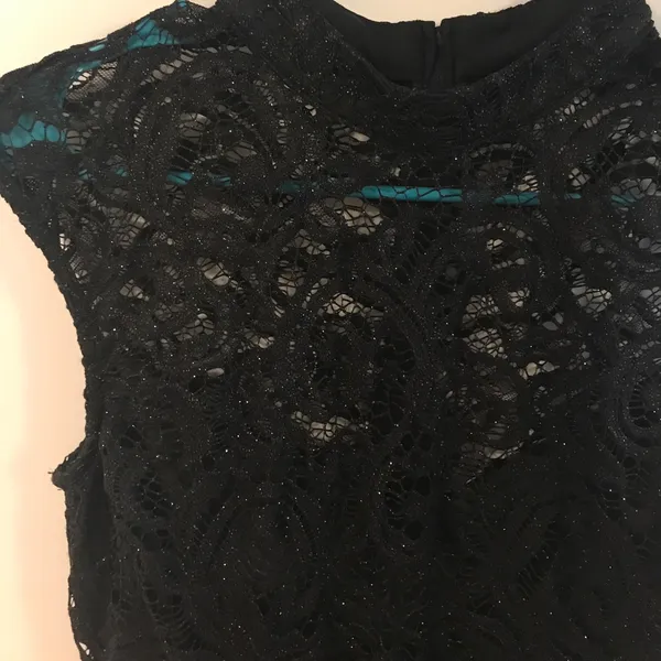 NWOT Black lace open cut dress - Image 5