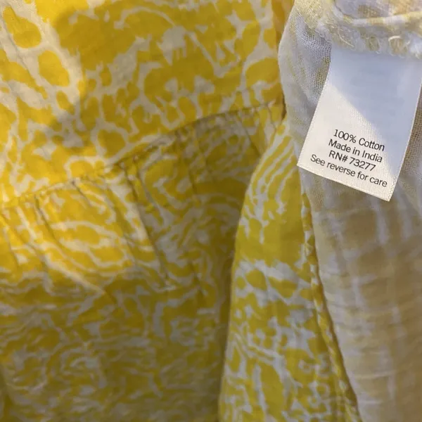 Sonoma Goods for Life Women's Yellow Tiered V-Neck Midi Dress Large‎ Coastal - Image 10