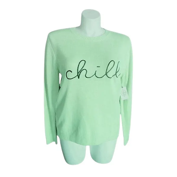 St John's Bay Pullover Womens Mint Green Crew‎ Neck Embroidered Chill Casual - Image 3
