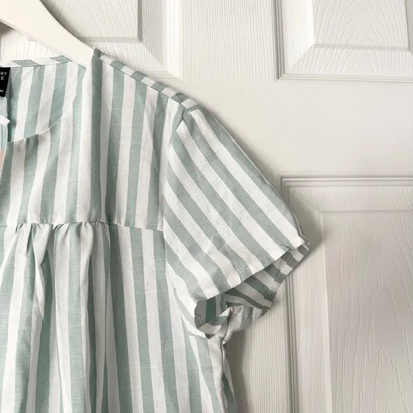 Emery Rose NWT Green White Nautical Striped Notched Collar Boxy Sundress Large - Image 6