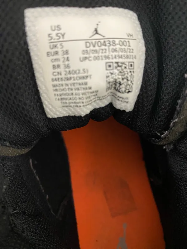 Air Jordan 1 SE Craft Mid Inside Out - Black ( Kids Size 5.5 - Image 9