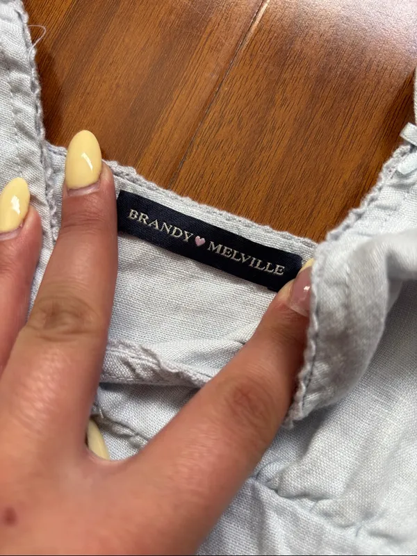 Brandy Melville Light Blue Bow Strap Babydoll Top - Image 3