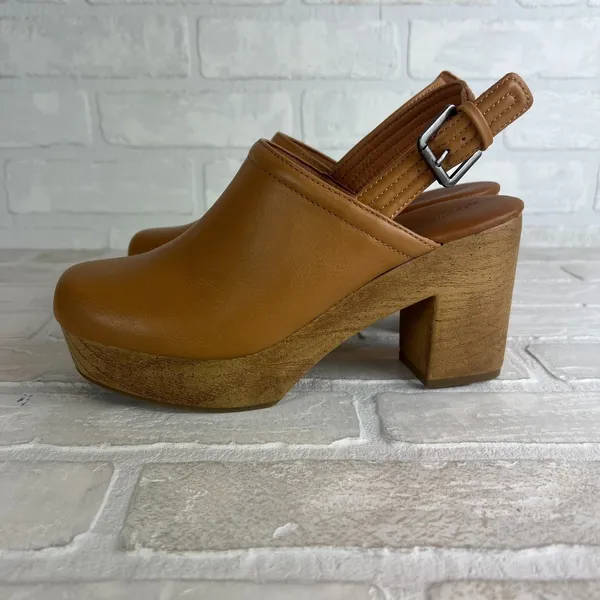 Universal‎ Thread Watson Clogs Womens 7.5 Brown Faux Leather Slingback Platform - Image 5