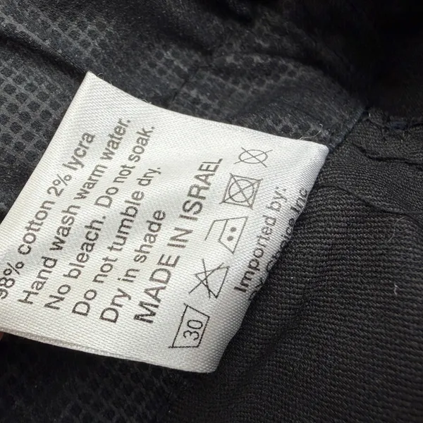 Flog Shely Pants Womens 25 Black Grid Drawstring Waist Pockets Made in Israel - Image 9