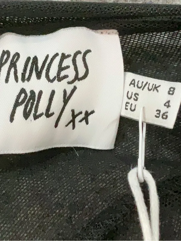 Princess Polly Charvi Black Ruched Mesh Mini Dress Size 4 Indie Y2K Party - Image 10