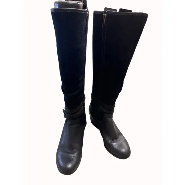 UGG Australia women’s black leather suede knee high boots size 7 SKU 5036 - Image 15