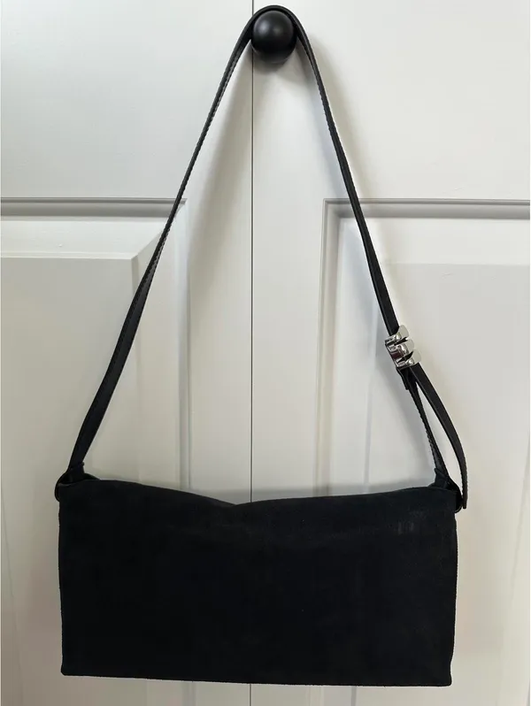 Madewell The Date Night Shoulder Bag in Suede NWOT Juniper Berry Blue - Image 5