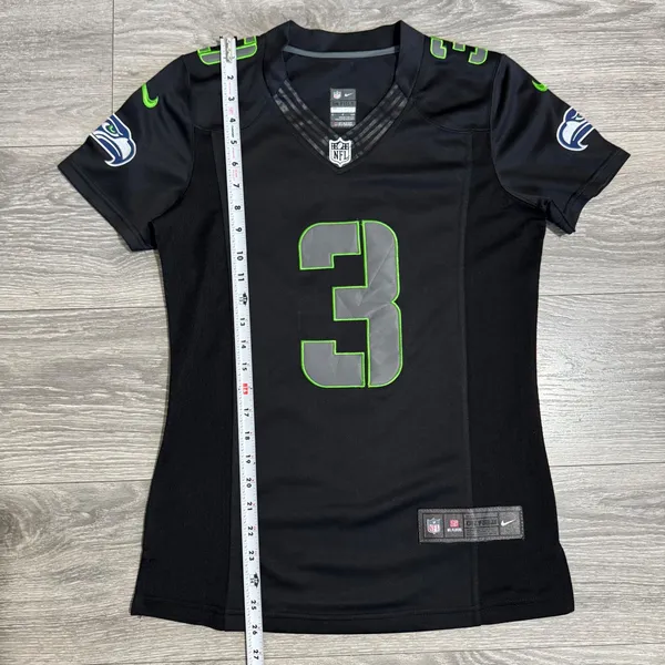 Nike Seattle Seahawks Russell Wilson 3 Womens Jersey Black Green S NFL‎ On Field - Image 9