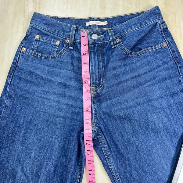 Levis Low Pro Straight Jeans Womens 28 Medium Wash Blue Denim A36 - Image 9