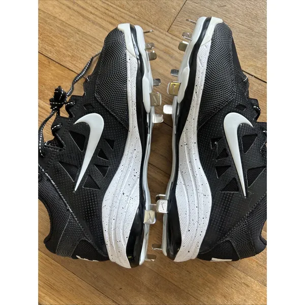 Nike Hyperdiamond 2 Pro Women Black White Metal Softball Cleats 856492-011 - Image 6