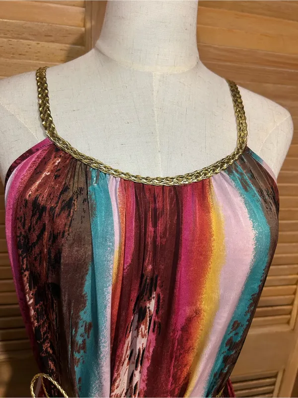 ACE Fashion Women's XL Multicolor Abstract Print Maxi Dress Sleeveless Size XL - Image 8