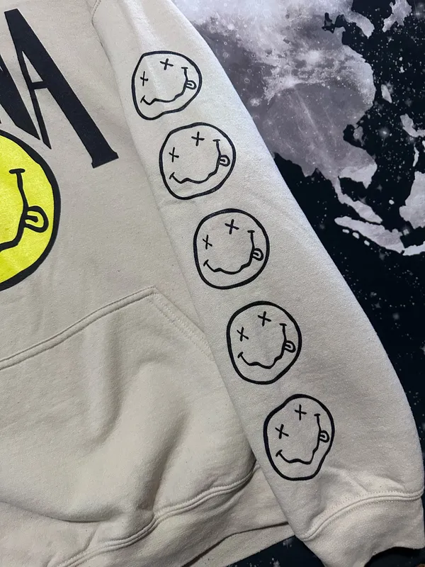 Nirvana Rock Band Smiley Face Logo Hoodie - Image 4