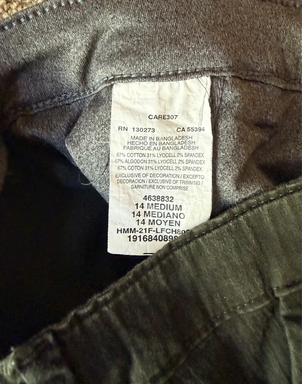 Lee Women's Dark Green Pants Tapered Leg Regular Fit Cotton Button Zip Size 14 - Image 4