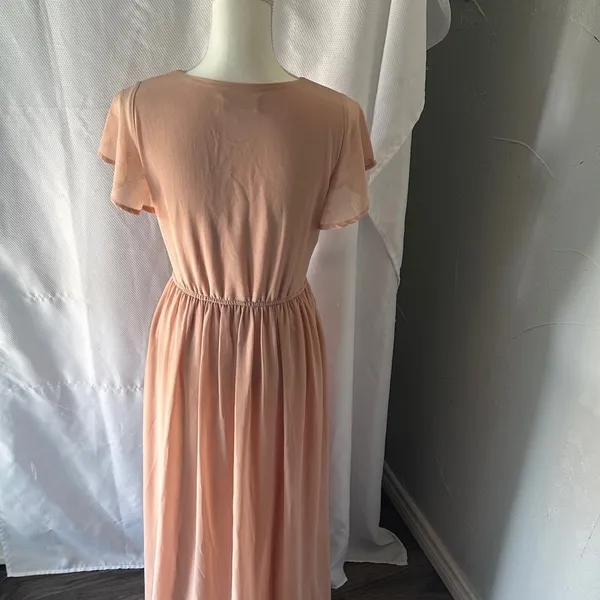 Lulu's Peach V-Neck Maxi Dress - Image 6