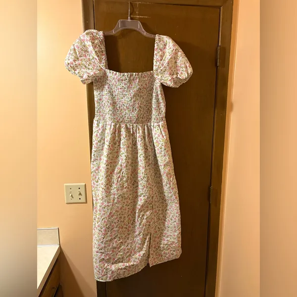 J. Crew Smocked Flutter Sleeve Midi Dress in Cloud Meadow Floral - Image 4