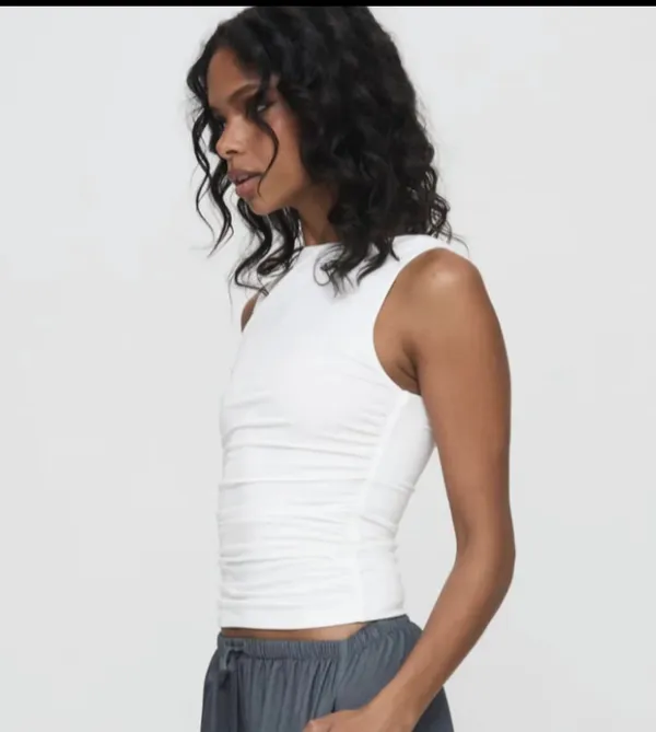 Boat neck tank top White - Image 2