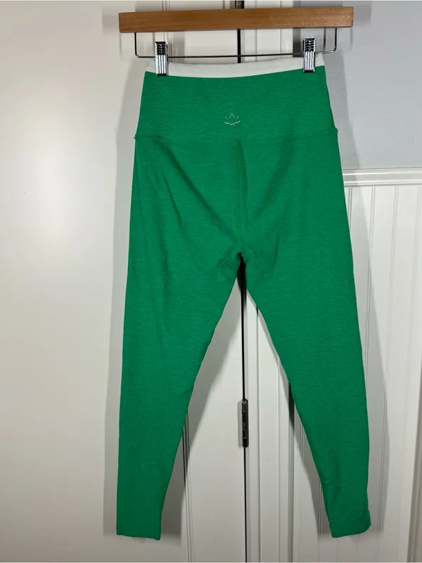 Beyond Yoga Spacedye Outlines High Waisted Midi Leggings Green Grass White‎ S - Image 5