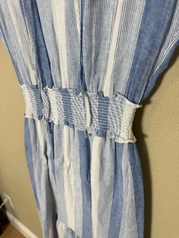 Rails Ashlyn Nevis Linen Dress Blue & White Stripes Size Small - Image 5