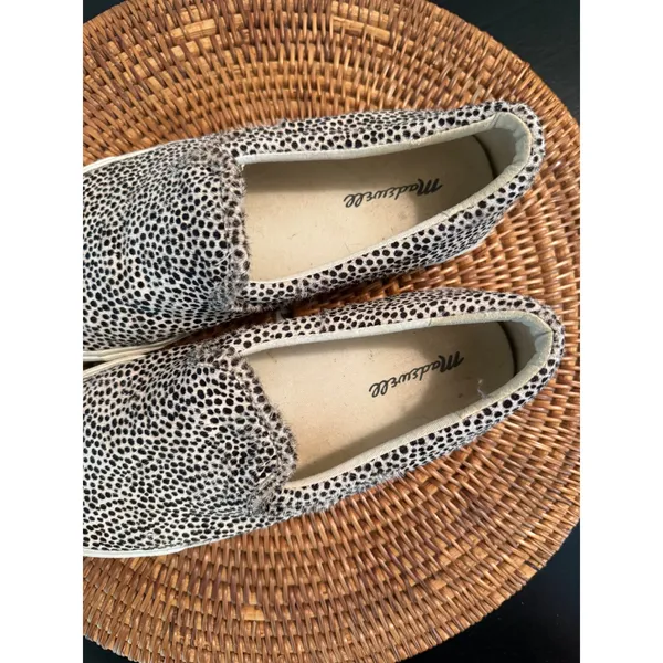 Madewell Sidewalk Slip-On Sneakers Spotted Calf‎ Hair Animal Print Womens 8M - Image 3