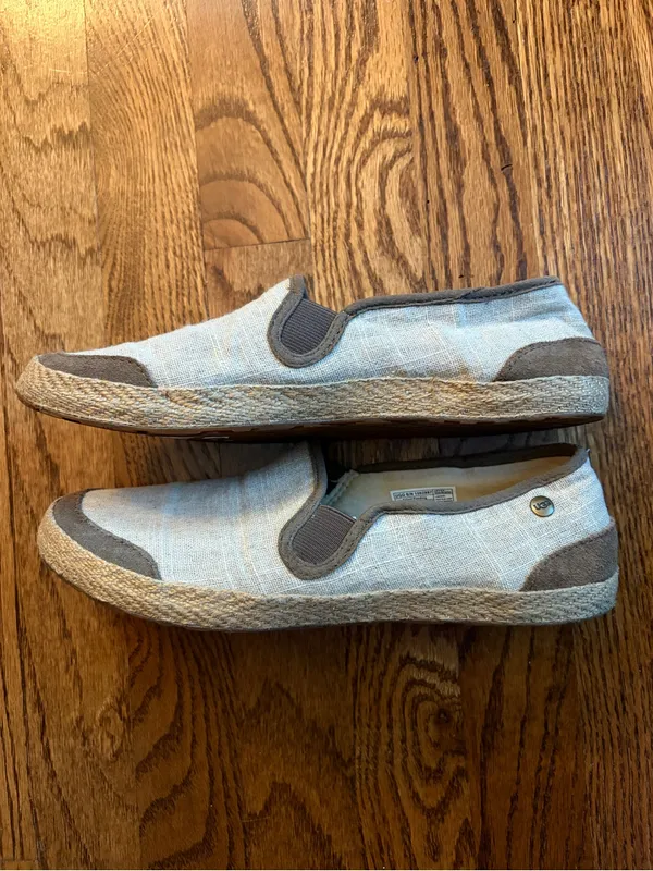 UGG Australia Taupe Linen Espadrille Slip-On Flats Loafers 7.5 - Image 6