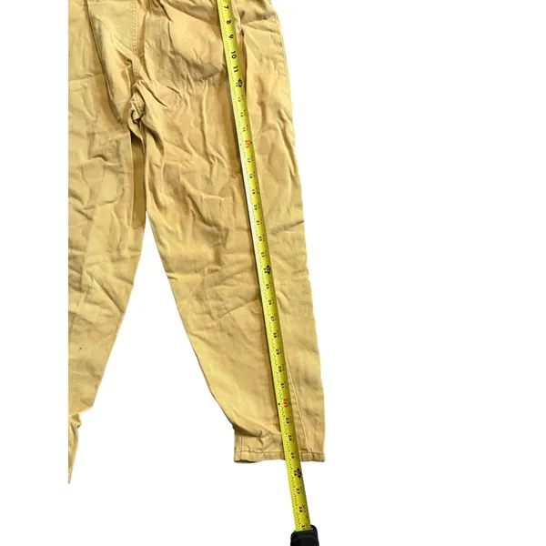 Vintage 80s 90s Esprit Sport Mustard Yellow Overalls Suspender Pants Zip Ankle M - Image 5