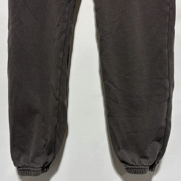 Les Tien Drawstring Waist Classic Heavy Sweatpants Vintage Black Gray Size Small - Image 10