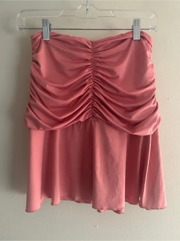 Revolve More To Come Ruched Mini Skirt Small Pink - Image 5