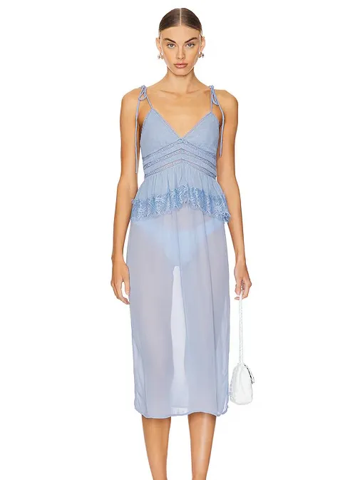 NWOT Free People Women’s Intimately x Revolve Kiki Slip in Chambray Blue - Image 7