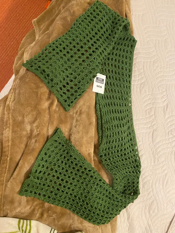 Crochet Boho Top Green - Image 2