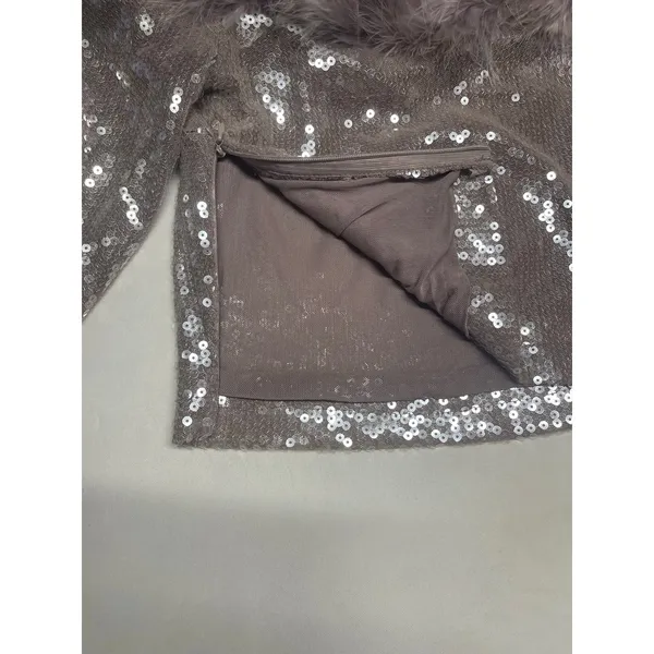 Faux Fur-Trim Sequin Crop Top by Forever 21, size small - Image 13
