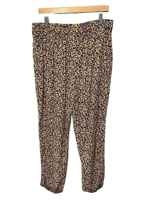 Hurley Leopard Animal Wide Elastic Waistband Drawstring Loungewear Pants XL - Image 4