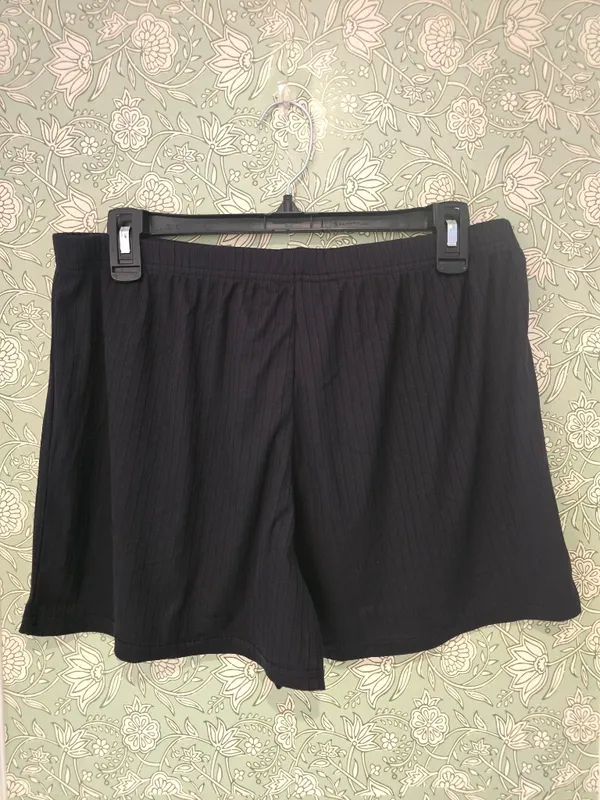 Born Black Ribbed Pajama Set Top & Shorts - Image 8