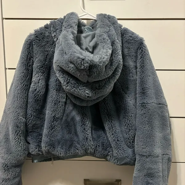 Free People Movement Blue Sherpa Jacket - Image 4