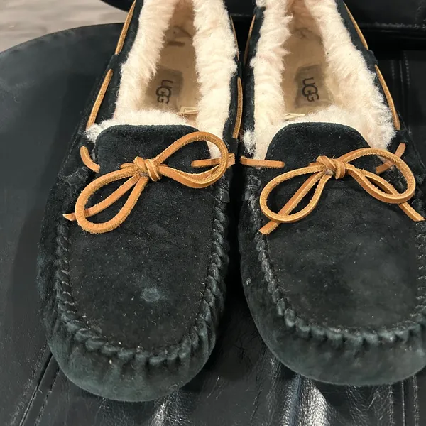 UGG Women's Black Moccasins with Tan Laces - Image 5