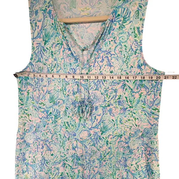 Lilly Pulitzer Johana Cover Up Swim Dress Womens L Surf Blue Sea Life Beachcore - Image 7