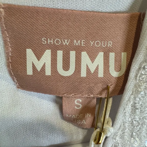 NWT SHOW ME YOUR MUMU Good Times Top in‎ White Sequins Size S - Image 6