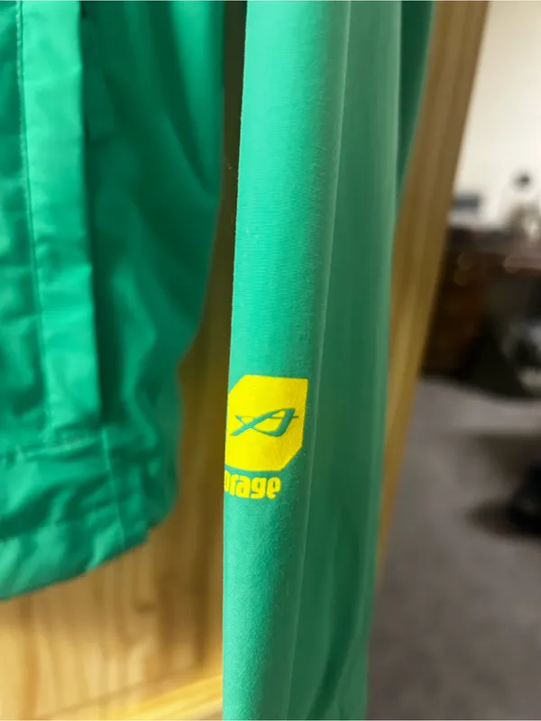 Orage Green Hooded Rain Jacket with Yellow Accents - Image 2