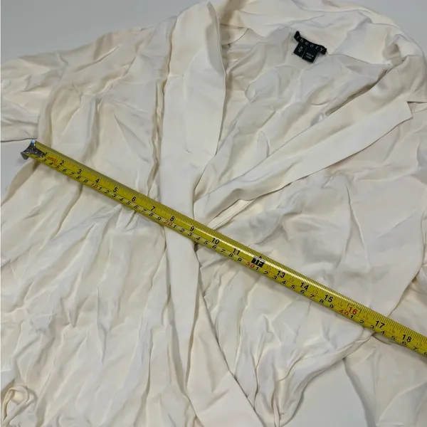Theory Wrap-Front 100% Silk Long-Sleeve Blouse: Size Medium - Image 9
